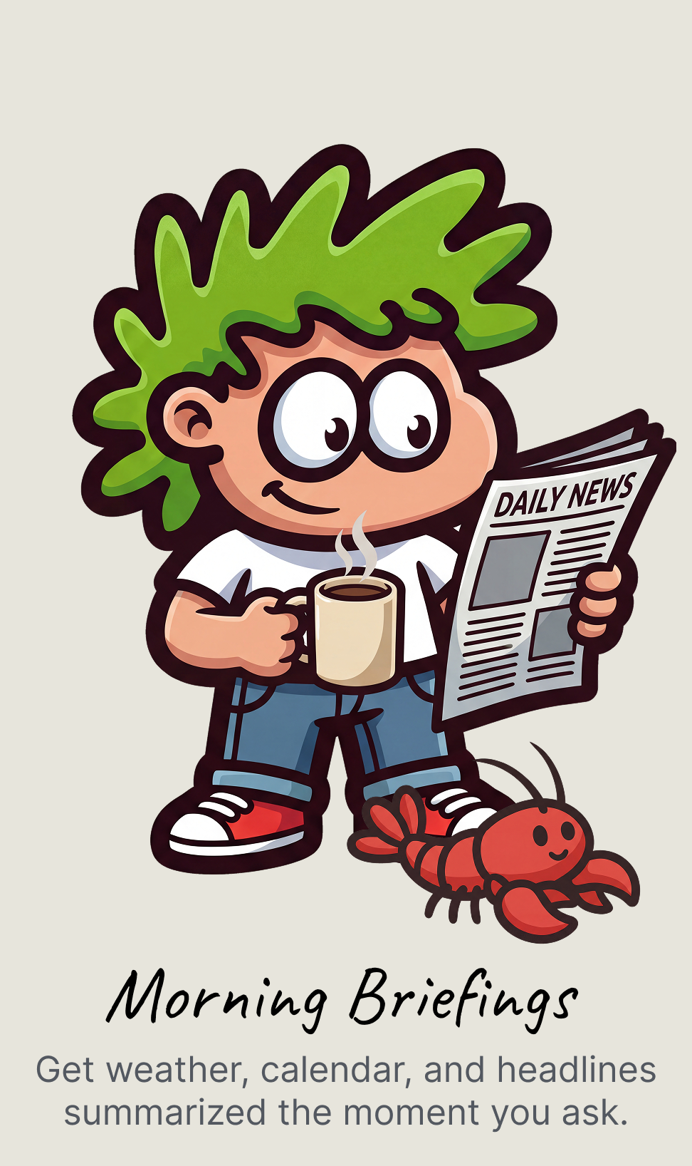 Morning briefings: get weather, calendar, and headlines summarized the moment you ask